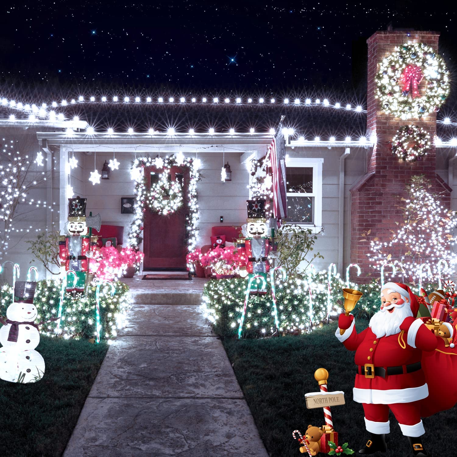 23-99ft LED Solar Light 50-300 Lights Outdoor Waterproof Fairy Garland Lights Christmas Party Halloween Decorations Solar Lights