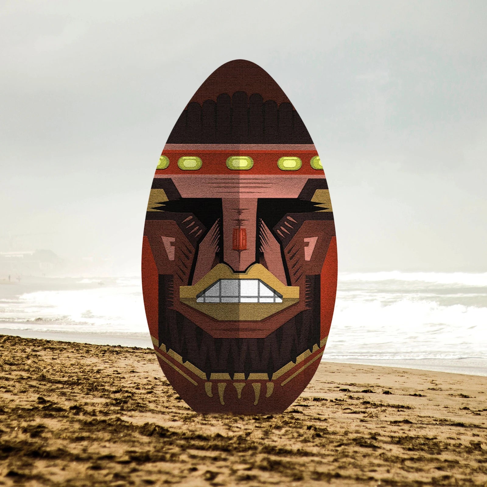 35inch Beach Skimboard Surfboard Beach Sand Board Wood Body Board with High Gloss Coating for Outdoor Water Sports Surfing