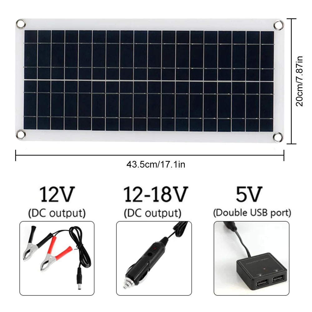 1000W 12V Solar Battery Charger & Maintainer Portable 12 Volt Solar Panel Charging Kit for Car Automotive Boat RV Marine