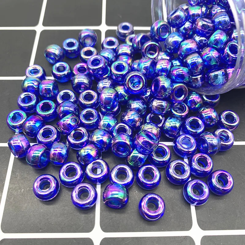 100Pcs/Pack 6*9mm Hair Rings  Hair Beads Hole 4mm dreadlock beads hair accessories for braids hair beads for kids