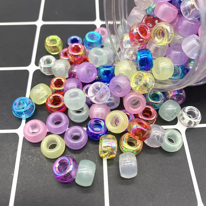 100Pcs/Pack 6*9mm Hair Rings  Hair Beads Hole 4mm dreadlock beads hair accessories for braids hair beads for kids