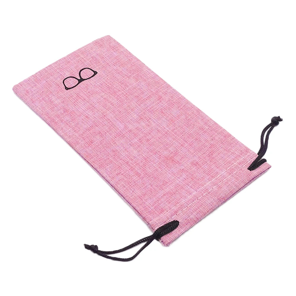 1PCS Portable Glass Bag Sunglasses Pouch for Eyewear Container Linen Fabric Smooth Surface Good Quality Glasses Bag eye contacts