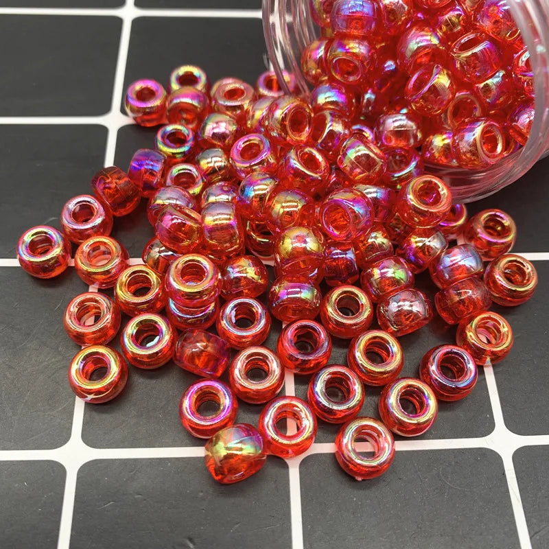 100Pcs/Pack 6*9mm Hair Rings  Hair Beads Hole 4mm dreadlock beads hair accessories for braids hair beads for kids