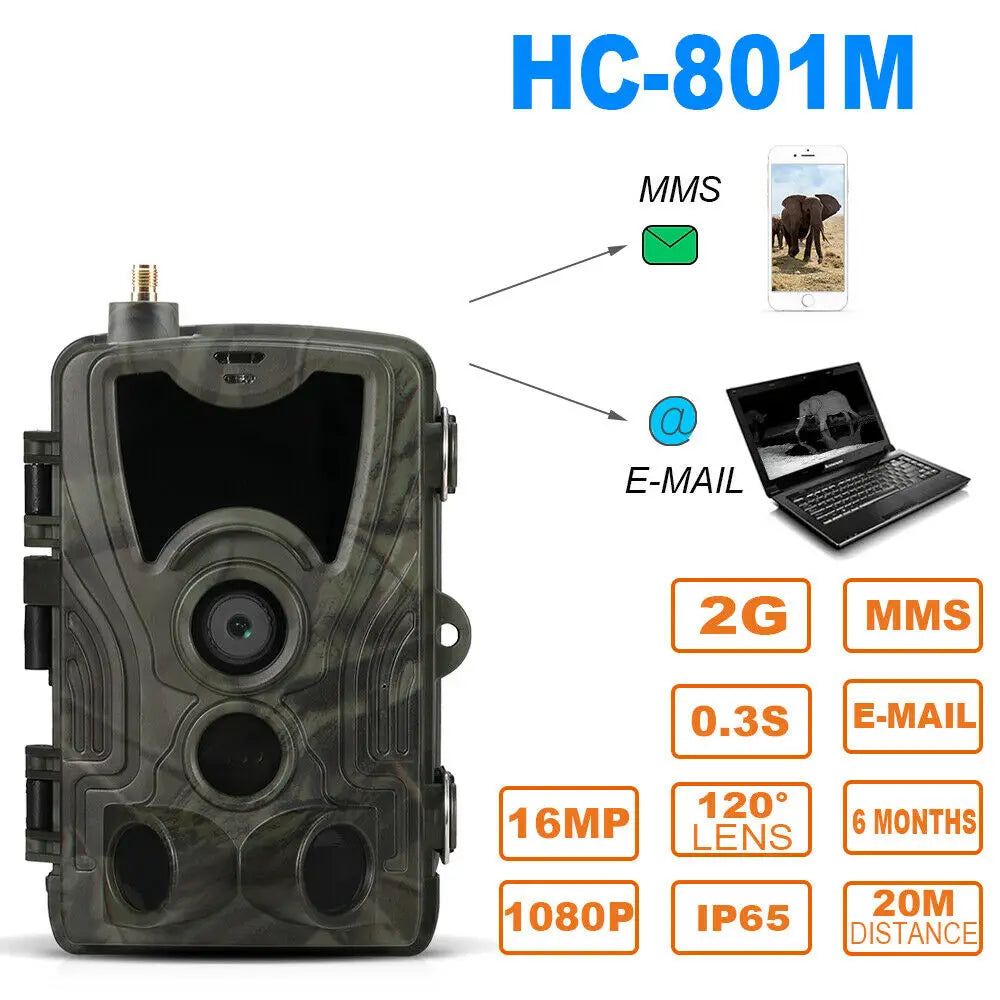 20MP 1080P  2G SMS MMS SMTP Wildlife Trail Camera Photo Traps Night Vision  Email  Cellular Hunting outdoor Camera  Surveillance