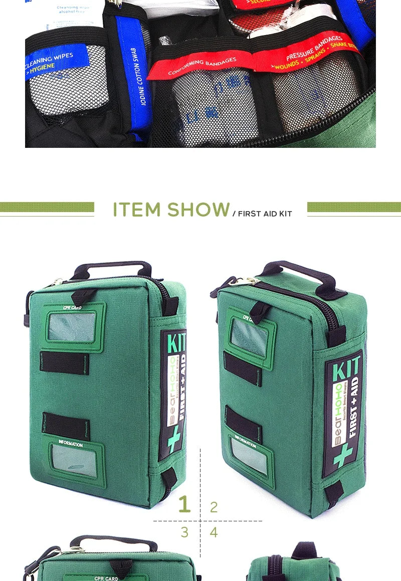 255pcs/Empty First Aid kit Emergency Survival kit Medical Bag with Storage Lable for Hiking Camping Hunting Travel Wound Bag