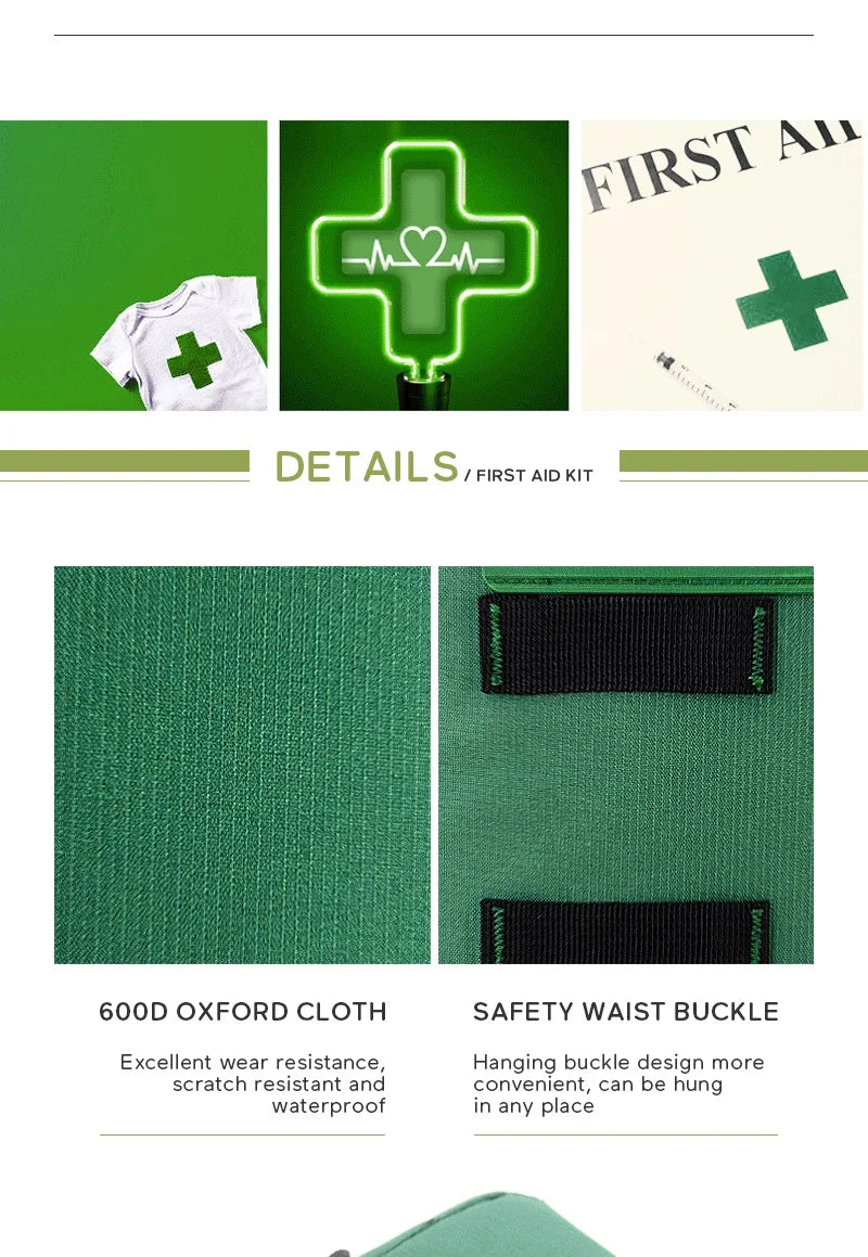 255pcs/Empty First Aid kit Emergency Survival kit Medical Bag with Storage Lable for Hiking Camping Hunting Travel Wound Bag