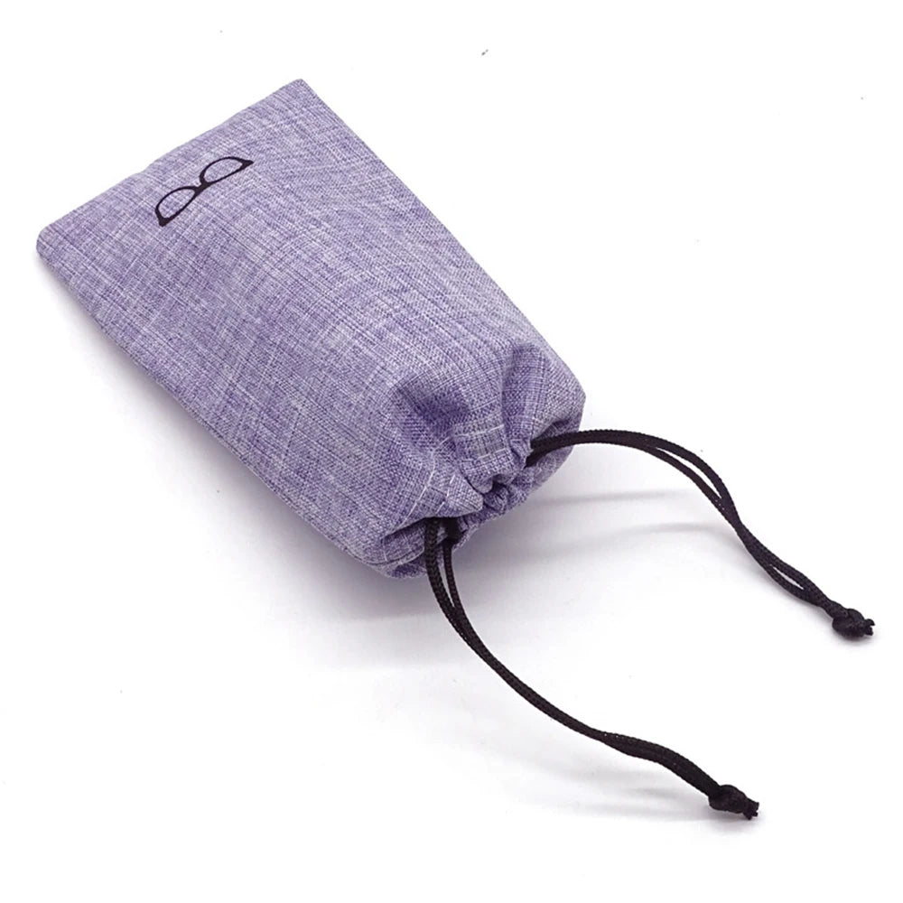 1PCS Portable Glass Bag Sunglasses Pouch for Eyewear Container Linen Fabric Smooth Surface Good Quality Glasses Bag eye contacts