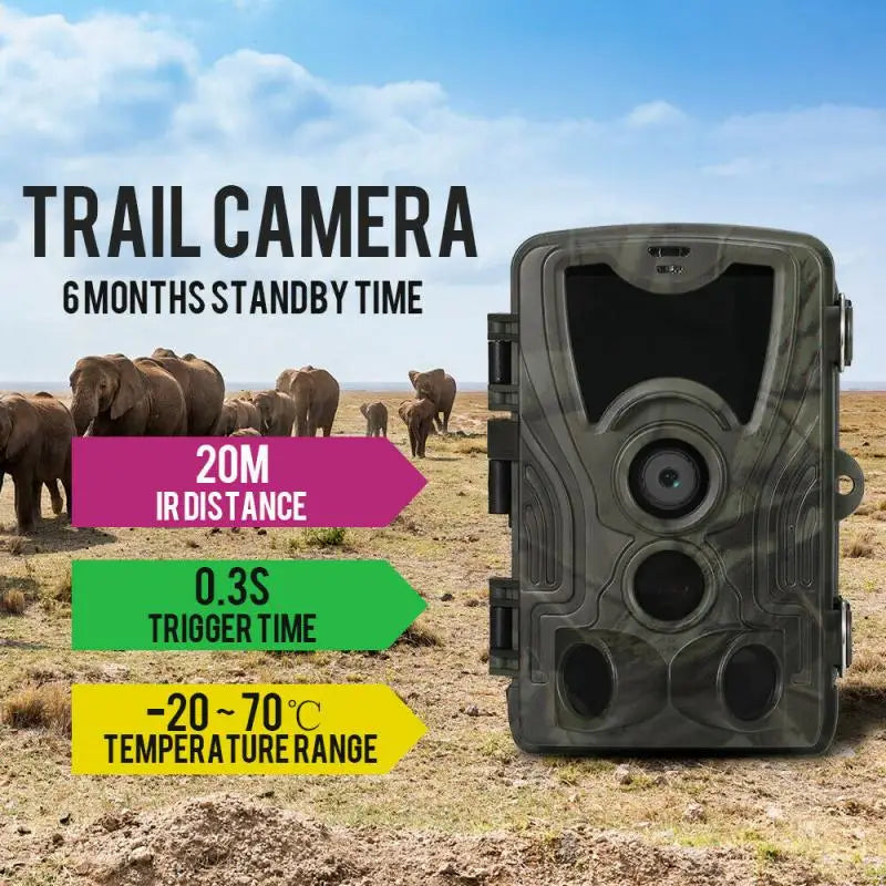 20MP 1080P Outdoor Hunting Trail Camera Wildlife Infrared Night Vision Motion Activated IP65 Waterproof Trap Wild Surveillance