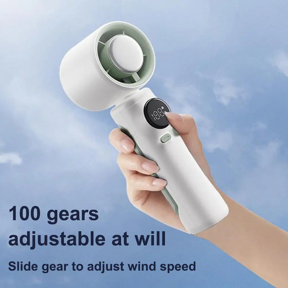 15h Long Battery Portable Fans 12W 4000mAh Handheld Mini Fan With LED Display 100 Speeds Rechargeable Quite Fan For Beach Travel