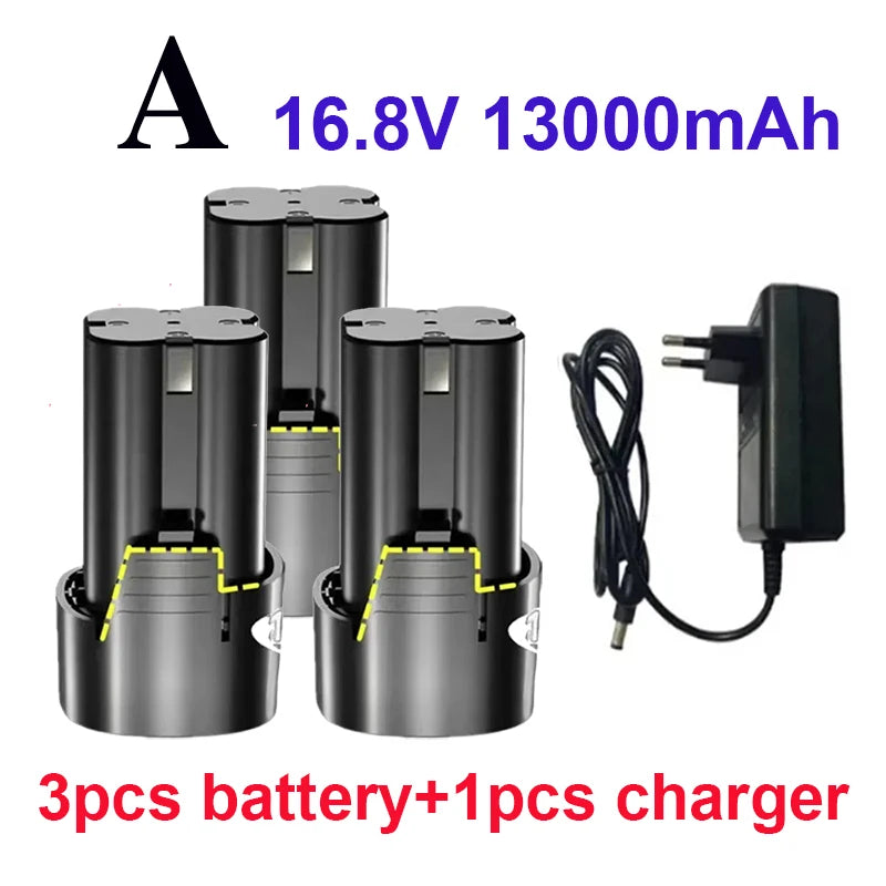 100% New Original 16.8V.13000mAh. Tool. Electric. Battery, rechargeable drill. Screwdriver. Wireless. Electric drill.