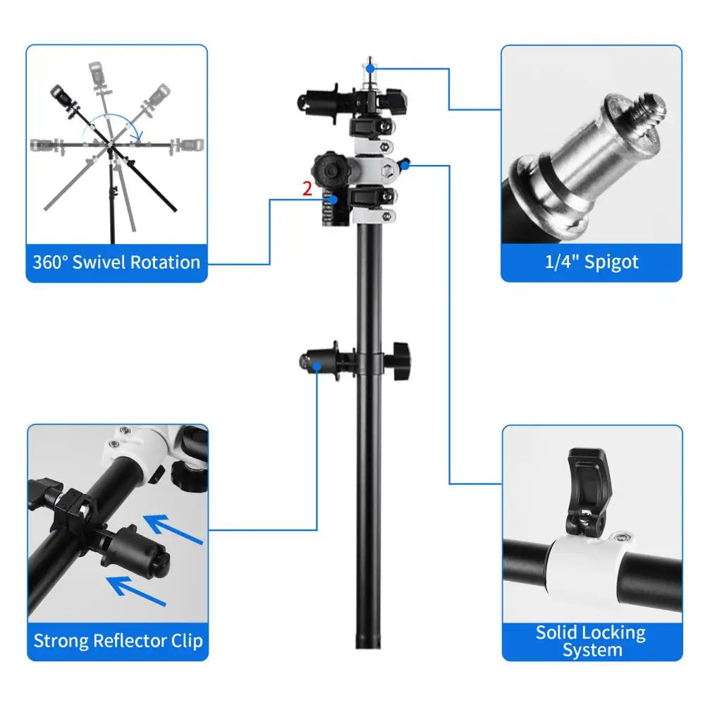2024 New Professional Photography Horizontal Bar Reflector Bracket Studio Tripod Lighting Lamp Photography Accessories штатив