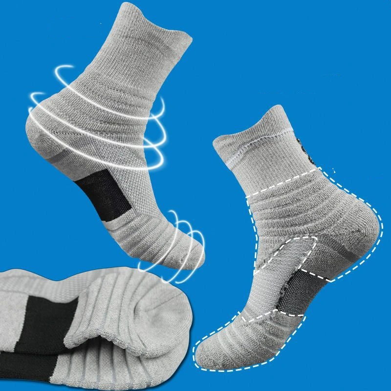3pairs/Lot Men's Socks Compression Stockings Breathable Basketball Sports Cycling Socks Moisture Wicking High Elastic Tube Socks