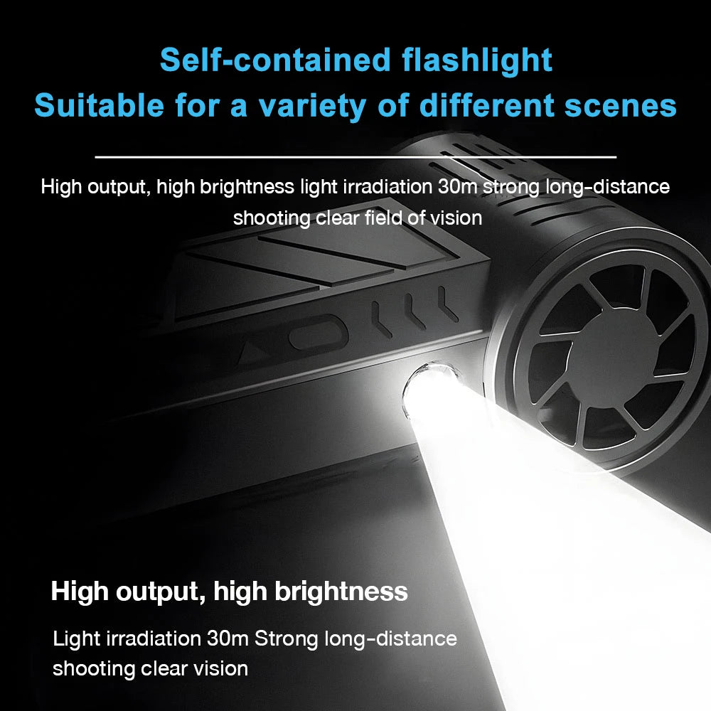 130000 RPM Electric Air Blower Turbo Jet Fan Brushless Motor High-Speed Violent Fan 52m/s Overheat Protection 4000mAh Battery
