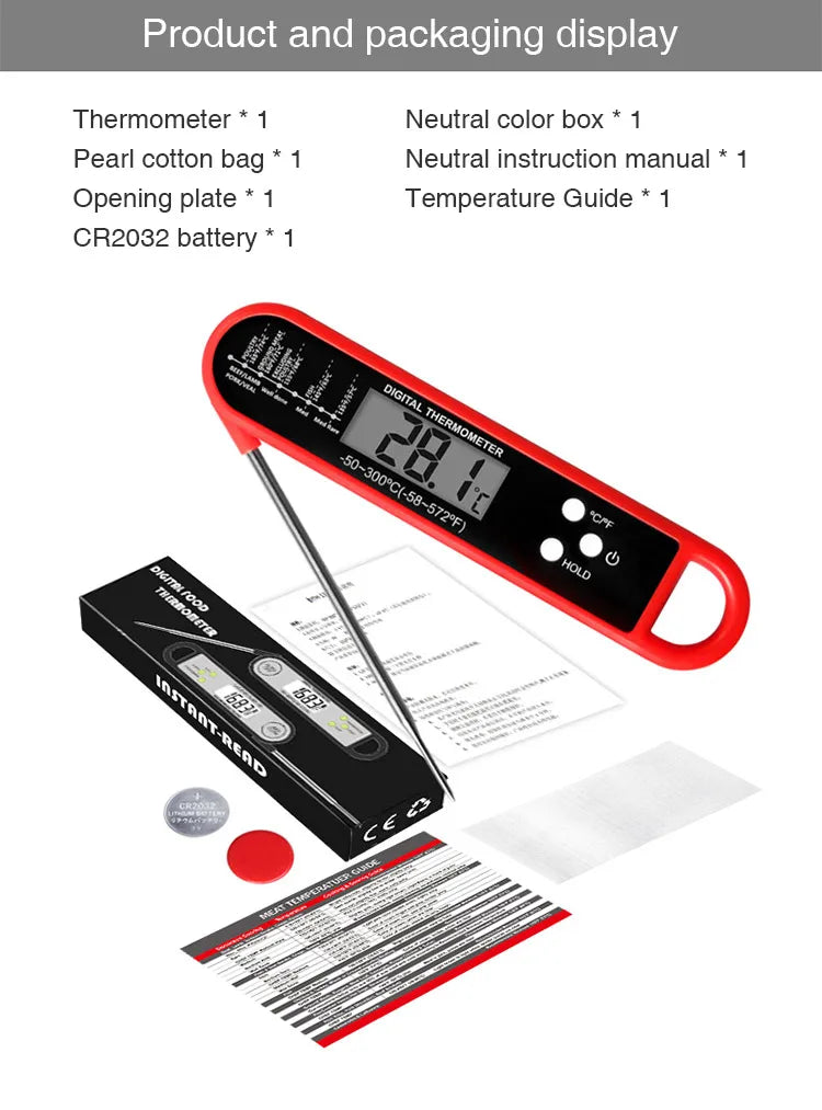 Digital Meat Thermometer Cooking Food Kitchen BBQ Probe Water Milk Oil Liquid Oven Digital Temperaure Sensor Meter Thermocouple