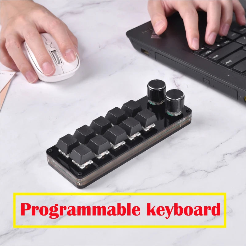 3/5/8/9/10/14/16 Keys Programmable Keyboard Multifunctional USB Mechanical Keyboard One Hand Macro Mechanical Keyboard with Knob