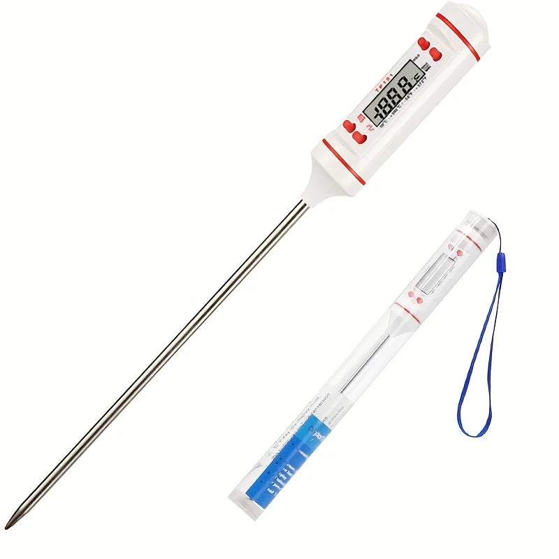 Digital Meat Thermometer with Food Cooking BBQ Probe for Water Milk Oil Oven Temperature Measurement, Digital with 0.1 Accuracy