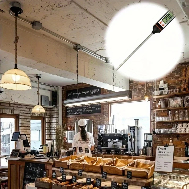 Digital Meat Thermometer with Food Cooking BBQ Probe for Water Milk Oil Oven Temperature Measurement, Digital with 0.1 Accuracy