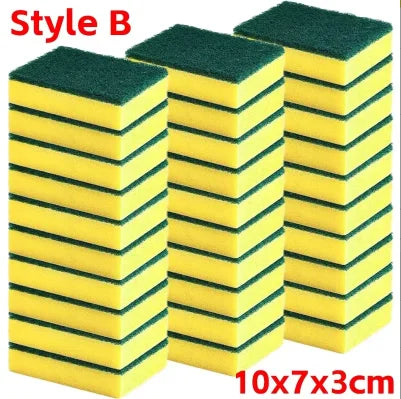 20Pcs Double-Sided Scouring Pads Kitchen Sponge Dishwashing Scrub Pads for Pot Bowl Home Cleaning Tools