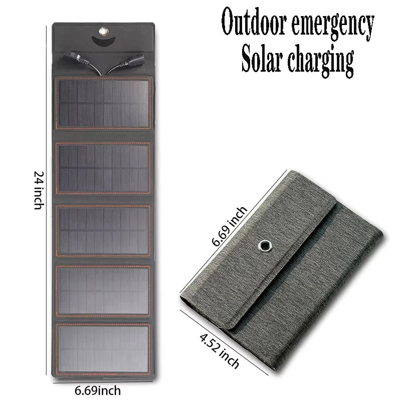 2000W portable solar charger 5V 12V flexible Solar panel plate battery USB A C DC  21W/30W/60W/80W power bank For camping