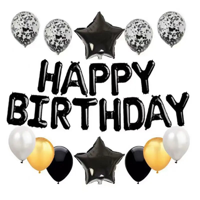 25pcs/set Happy Birthday Balloons Set Foil Letter Balloon Garland Bunting Banners Kids Birthday Party Babay Shower Decoration
