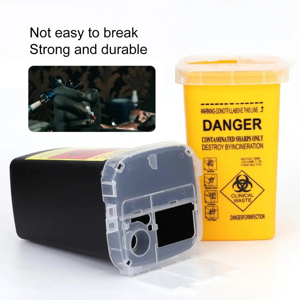 1L Sharps Waste Bin Safe Professional Sharps Bin Waste Tattoo Supplies Storage Box Salon Accessories