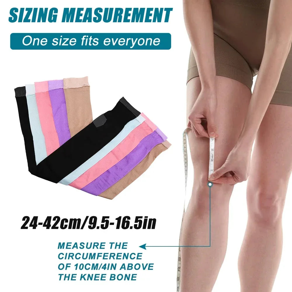 1 Pair Women 420D Sleeping Burn Fat Socks Slim Leg Warmer Compression Stockings