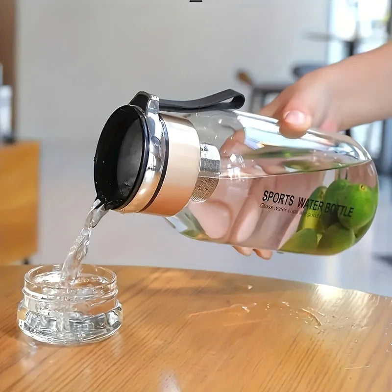 750ml Large Capacity Glass Water Bottle - Transparent, Leakproof, Portable Drinkware for Outdoor, Gym, or Daily Use, Reusable