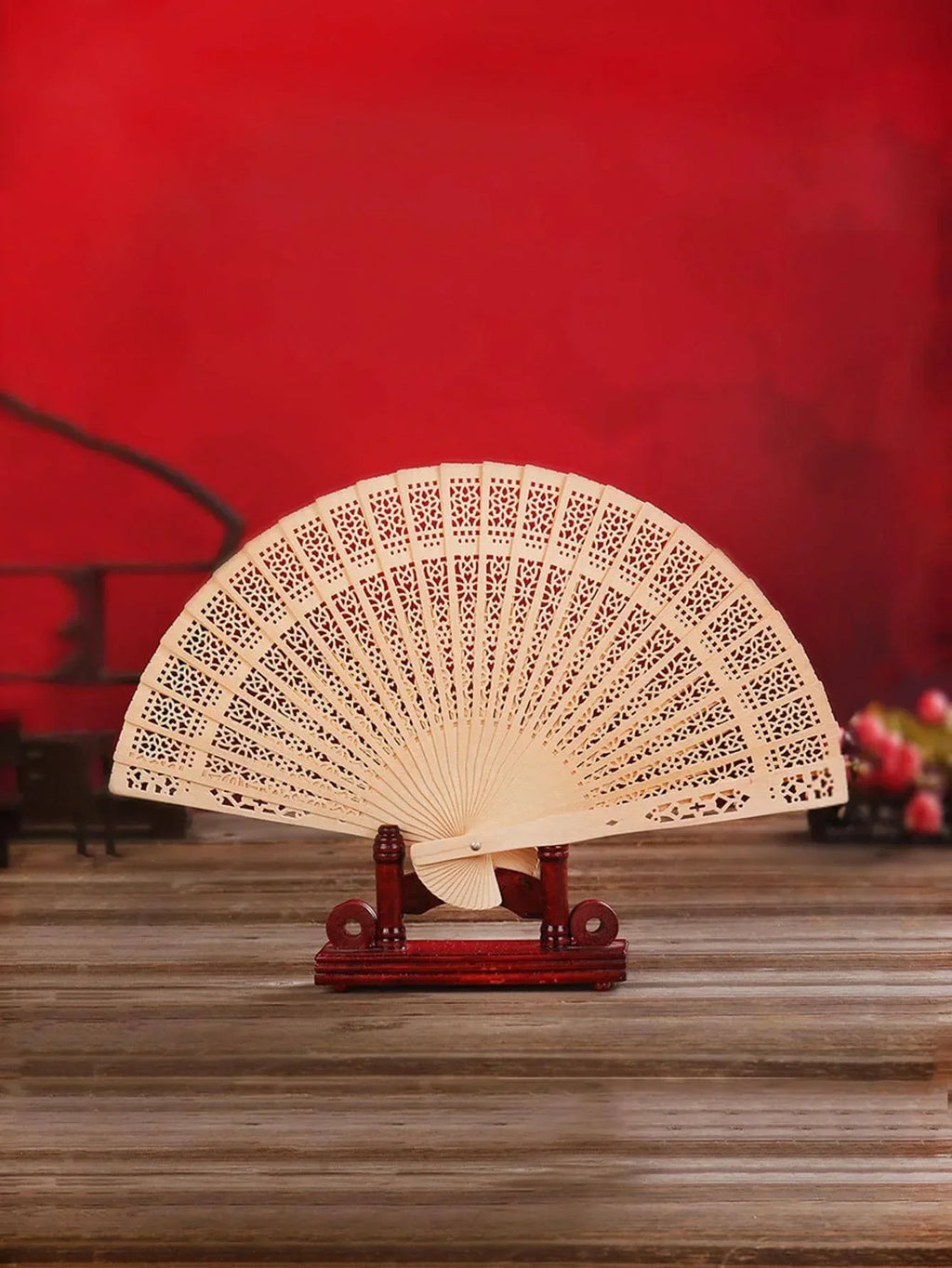 1pc-Elegant Wooden Folding Hand Fan Favored By Fans, Favored By Wedding Parties and Performances