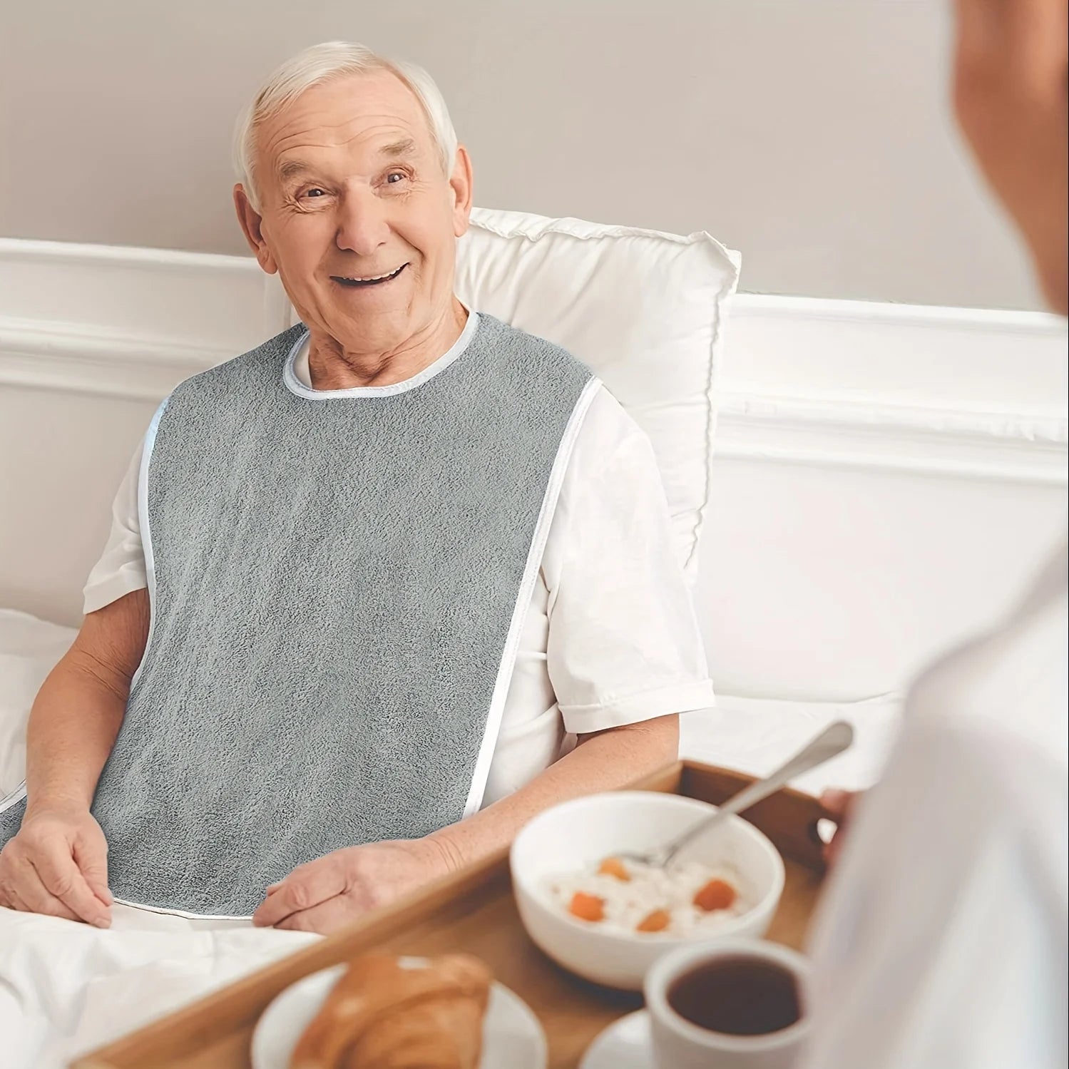 1/2pcs Adjustable Adult Bib Machine Washable for Elderly Adults to Prevent Drooling and Spills Adult Bibs for Eating Nursing Bib