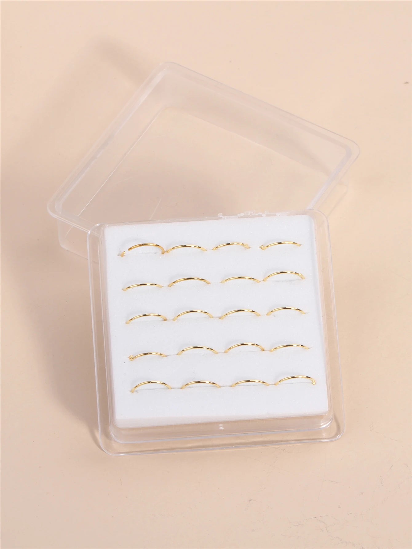 20PCS 10MM Hoop Nose Rings for Women Men Silver Gold Color Simple Classic Round Nose Rings