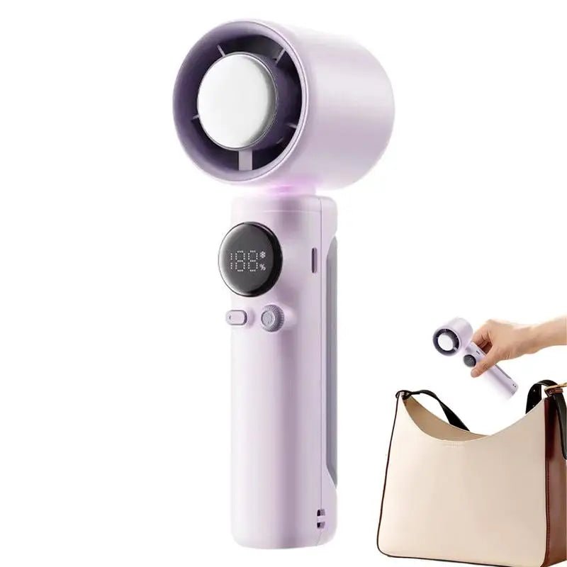 15h Long Battery Portable Fans 12W 4000mAh Handheld Mini Fan With LED Display 100 Speeds Rechargeable Quite Fan For Beach Travel