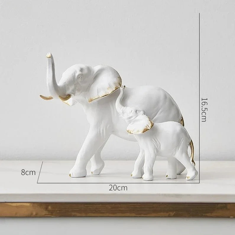 1pairs Creative Modern Decor Animal Resin Elephant Statues & Figurines Sculpture Living Room Table Ornaments Crafts