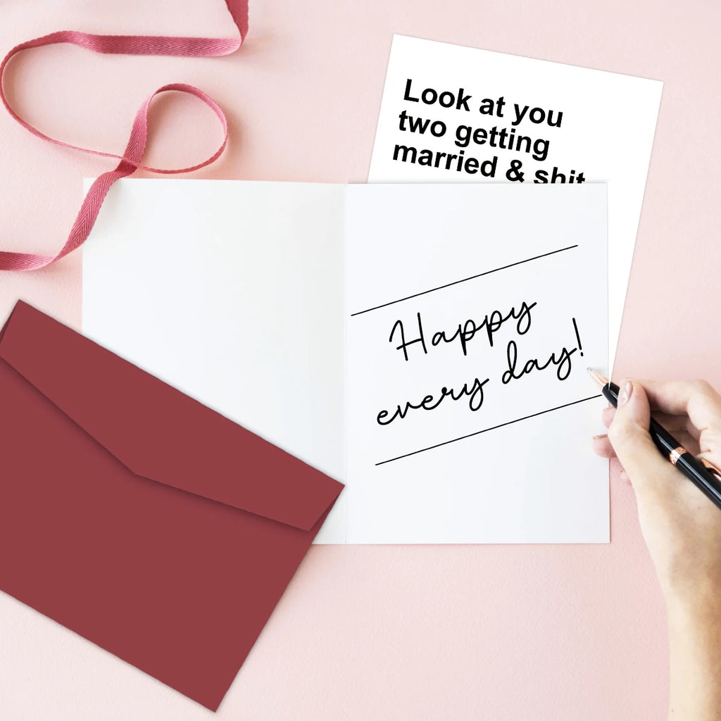 1Set Funny Marriage Congratulations Card For Newly Wed Couple,Hilarious Engagement Cards For Friends Personalized Wedding Cards