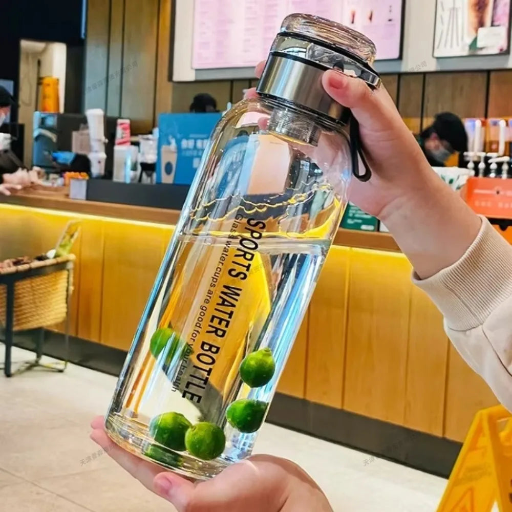 0.75/1.0/1.2/1.5/2L Large Capacity Glass Transparent Water Bottles Milk Juice Cup for Tour Outdoor Sports Travel Glass Bottle