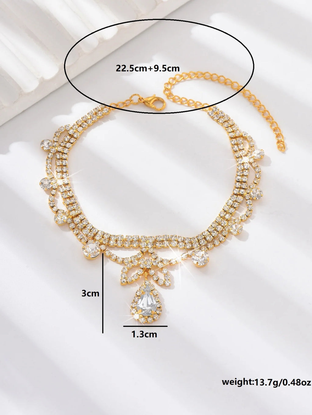 1PC Fashion Ladies' Sparkling Water Drop Pendant Foot Chain Travel Beach Banquet Party Vacation Gift