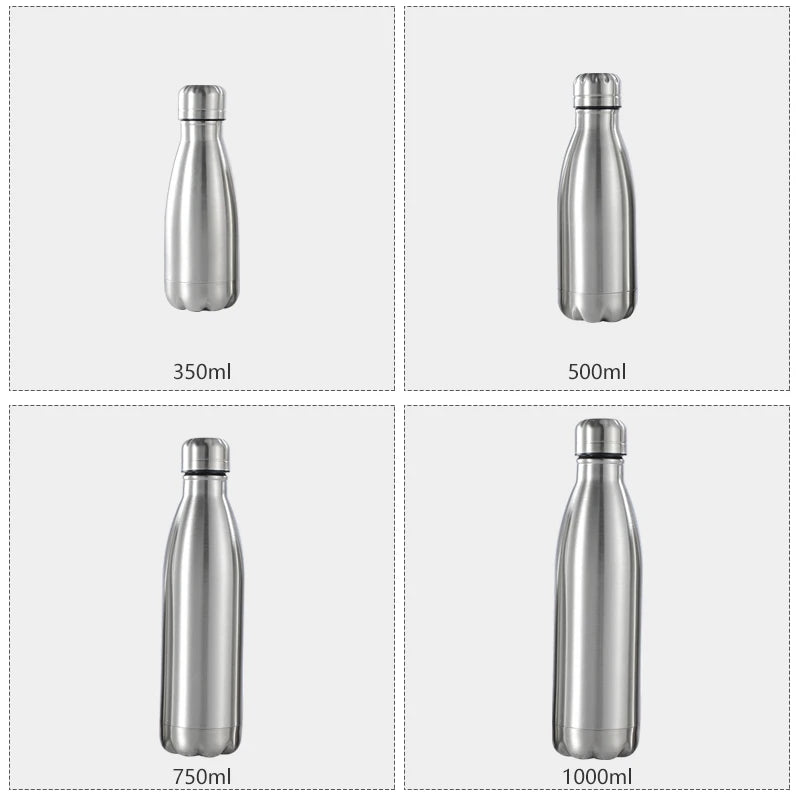 Stainless Steel Water Bottle Cycling Sports Drinking Cup Leakproof Portable Water Bottles Outdoor Camping Hiking Gym Kettle 2024