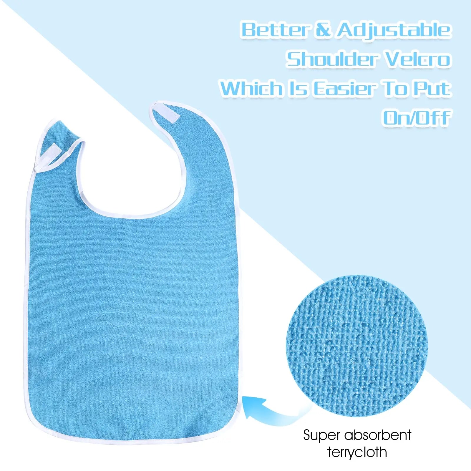 1/2pcs Adjustable Adult Bib Machine Washable for Elderly Adults to Prevent Drooling and Spills Adult Bibs for Eating Nursing Bib