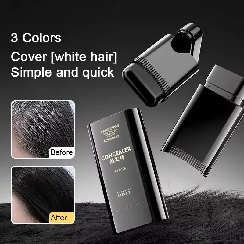 3 Colors Hair Stick to Cover White Hair Without Fading,Disposable Hair dye stick,Plant Hair Dye,Roots Hair Color Replenishment