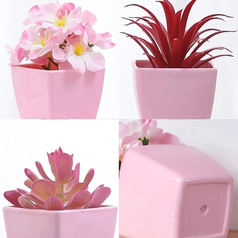 2024 Artificial Flower Potted Plant, Used Year-Round For Home, Bedroom, Study, Office Desktop Shelf Decoration