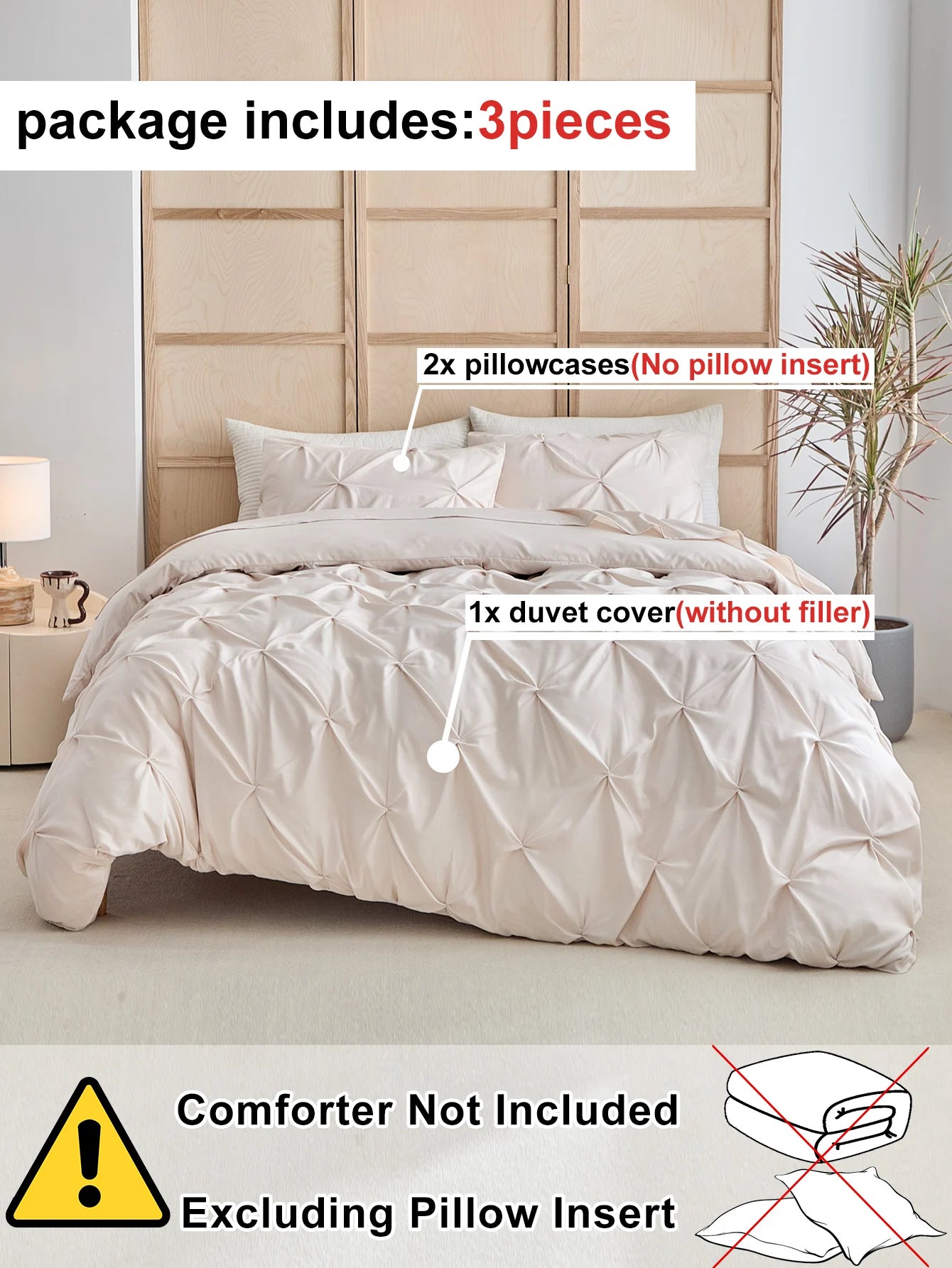 3pcs Bedding Cover，Craft twist design，Simple and superior，Soft and comfortable fabric，Suitable  men and women bedroom decoration