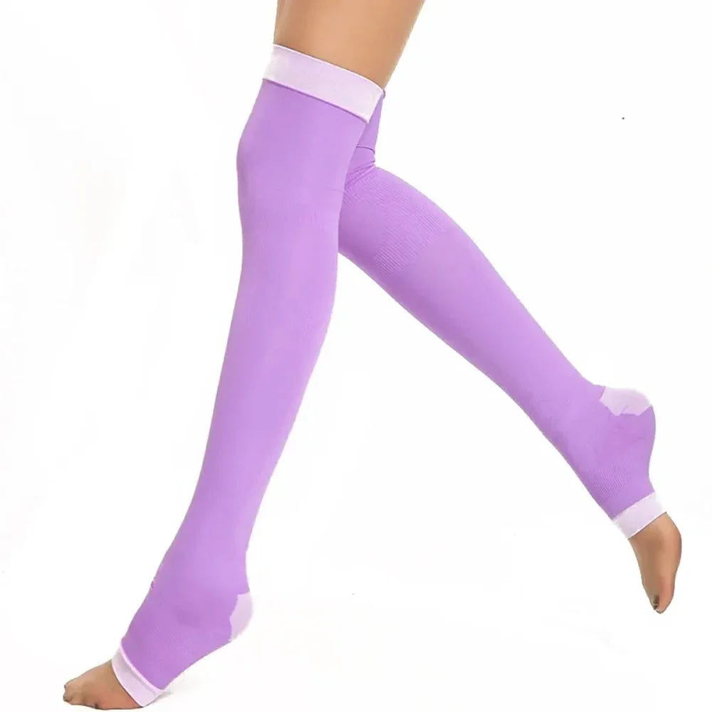 1 Pair Women 420D Sleeping Burn Fat Socks Slim Leg Warmer Compression Stockings