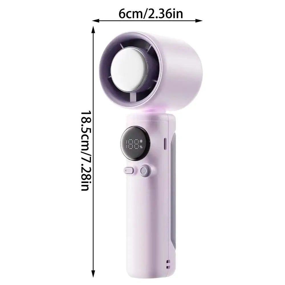 15h Long Battery Portable Fans 12W 4000mAh Handheld Mini Fan With LED Display 100 Speeds Rechargeable Quite Fan For Beach Travel