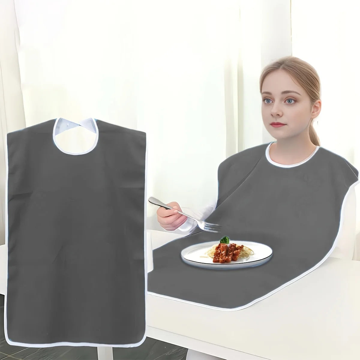 1/2pcs Adjustable Adult Bib Machine Washable for Elderly Adults to Prevent Drooling and Spills Adult Bibs for Eating Nursing Bib