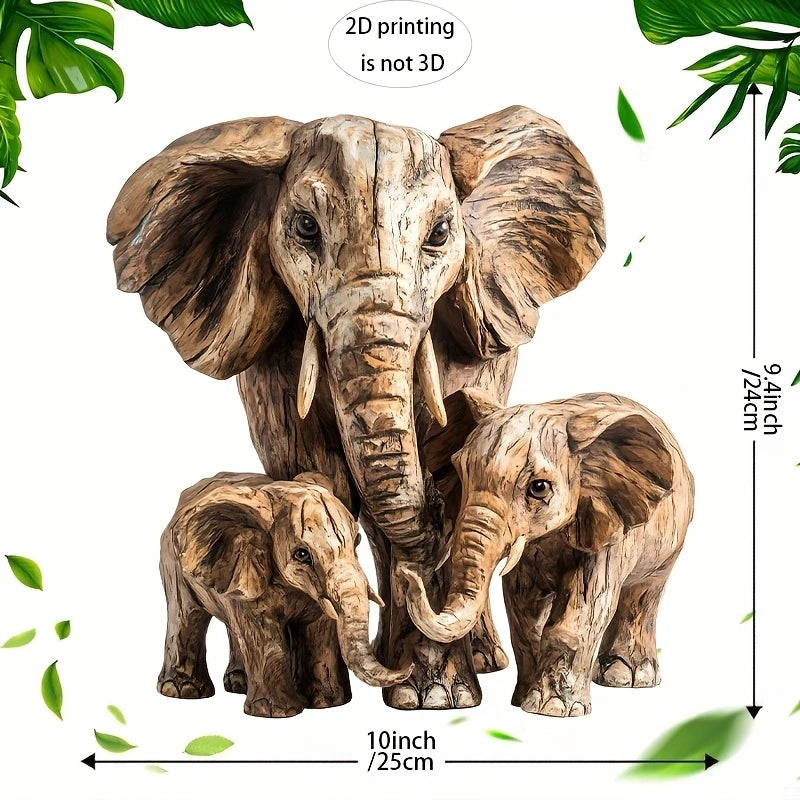 2D Flat Printing Large-scale Wooden Art Elephant Head Flat Home Decoration Wall Decor Festival Wall hanging Retro Items