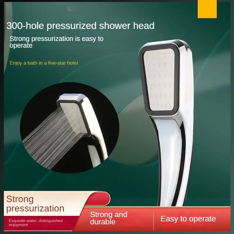 1PC Supercharged Shower Head Single Head Handheld Household Super Strong Bathroom Shower Water Heater Sun Drying Shower Head