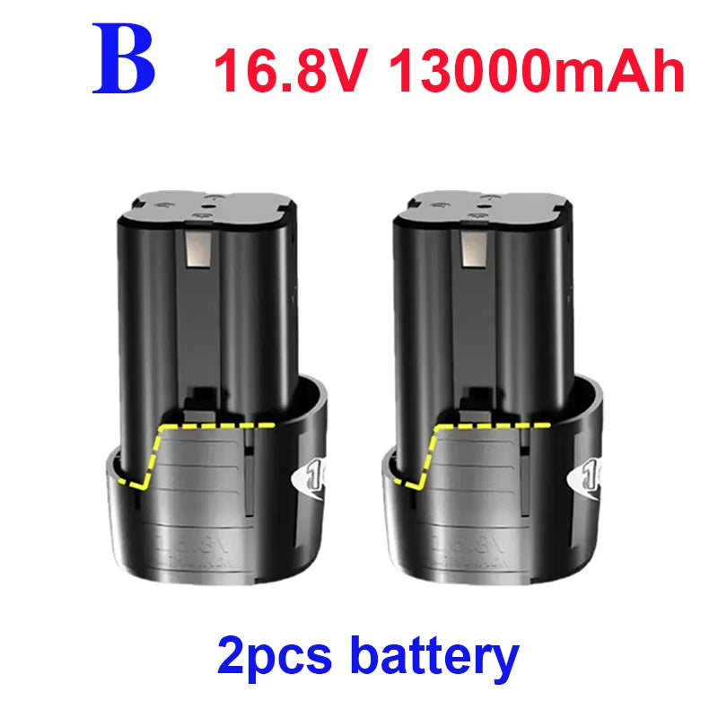 100% New Original 16.8V.13000mAh. Tool. Electric. Battery, rechargeable drill. Screwdriver. Wireless. Electric drill.