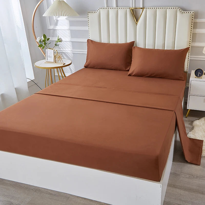 3/4pcs Bedding Set - Waterproof and Breathable Fitted Sheet Set  for Bedroom, 1pc Flat sheet/ 1pc Fitted sheet /2pcs Pillowcases