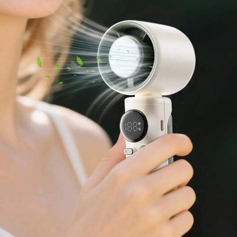 15h Long Battery Portable Fans 12W 4000mAh Handheld Mini Fan With LED Display 100 Speeds Rechargeable Quite Fan For Beach Travel