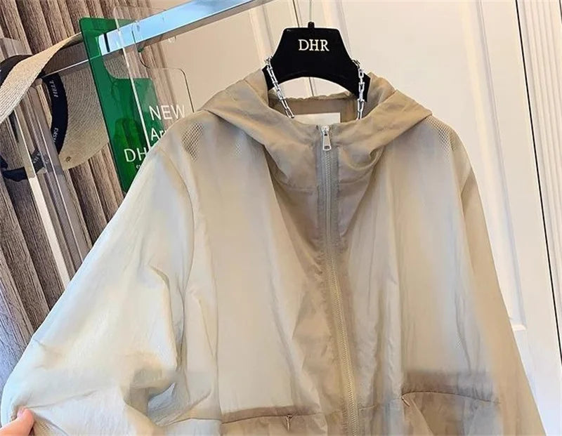 2025 New Sun Protection Clothing Women's Summer Thin Coat Anti-Ultraviolet Breathable Shirt Hooded Windbreaker Female Jacket
