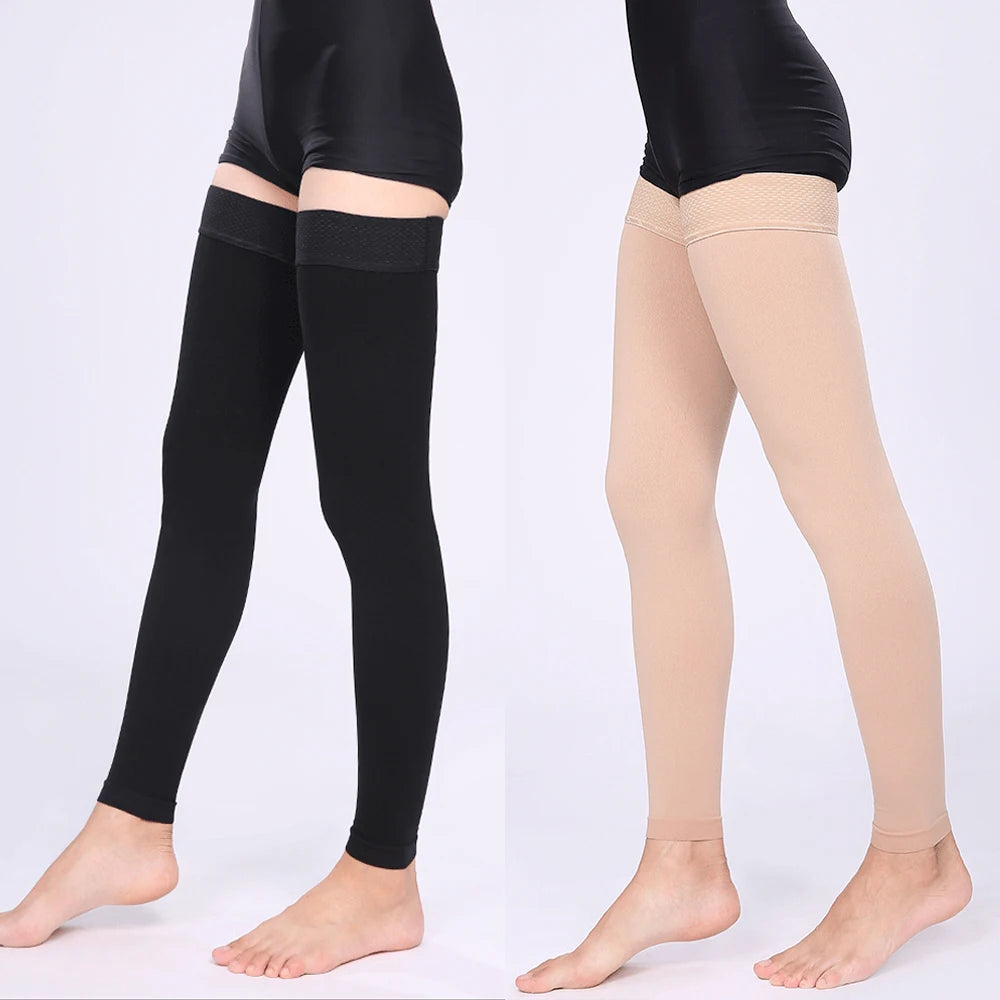 1Pair Thigh High Compression Stockings, Firm Support 20-30 mmHg Gradient Compression Medical Support Varicose Veins Swelling